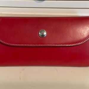 Dooney & Bourke Red Leather Wallet with Glossy Finish